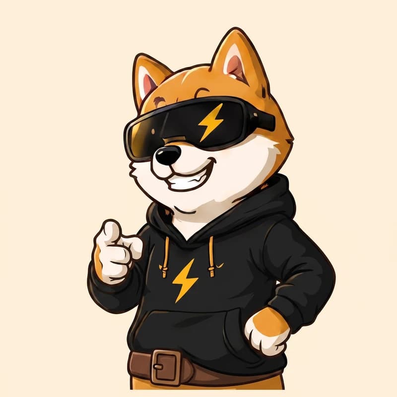 WATT INU mascot — AI RUNS. WE CHARGE.